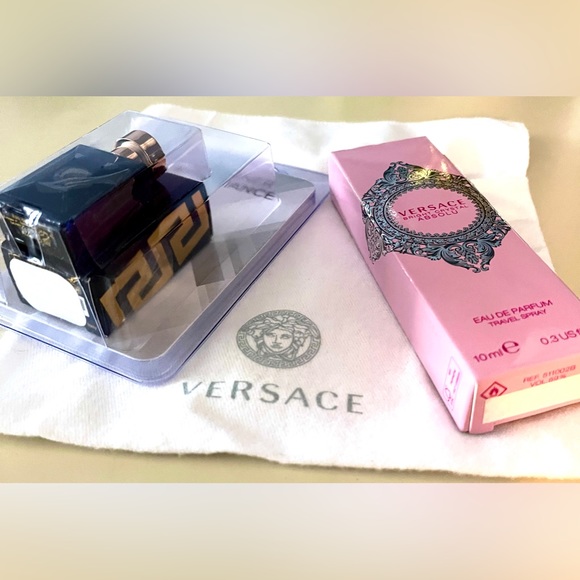 Versace Set NIB Dust Bag & 2 Miniature Scents - Picture 3 of 6